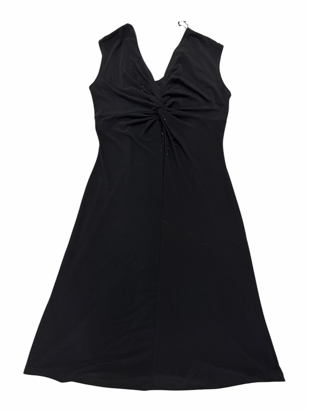 Evan Picone Black V-Neck Twist-Front Midi Dress